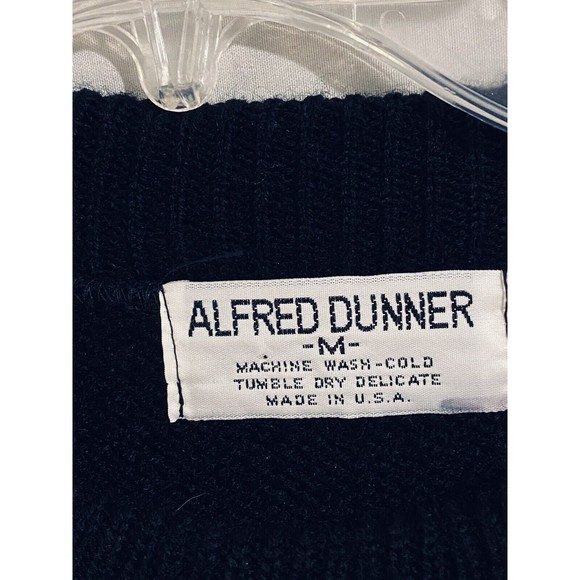 Vintage 80s 90s Alfred Dunner Color Block Sweater M Red Black Crew Neck - Picture 7 of 7